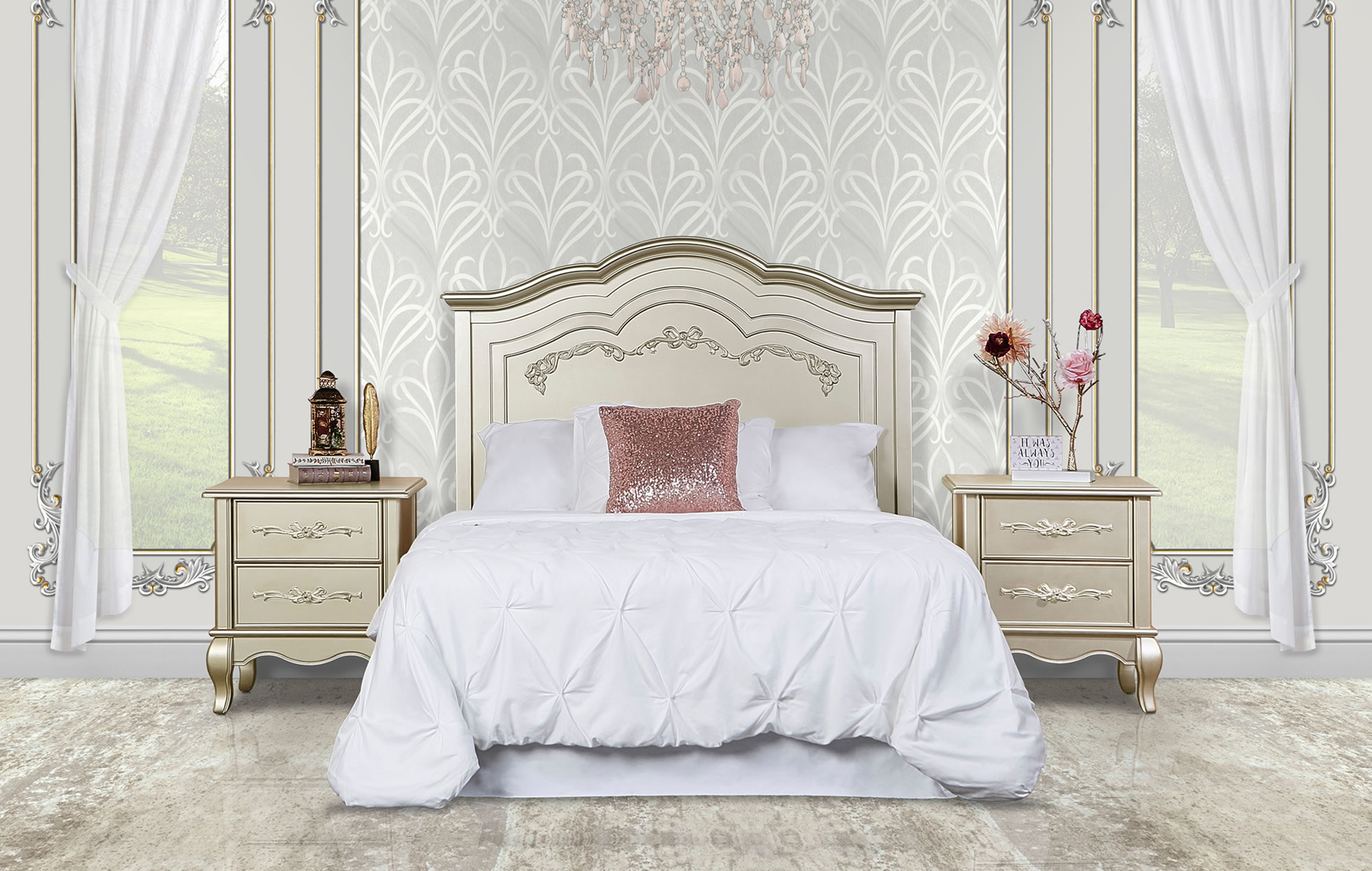 832-GD Aurora Full Bed Headboard RS-1