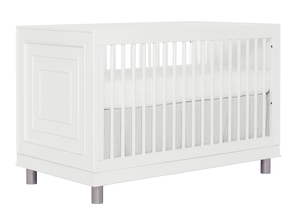 Evolur Art Deco Convertible Crib Silo Side Silver 1