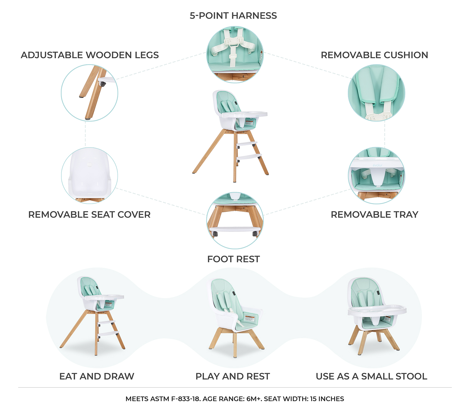 evolur zoodle high chair