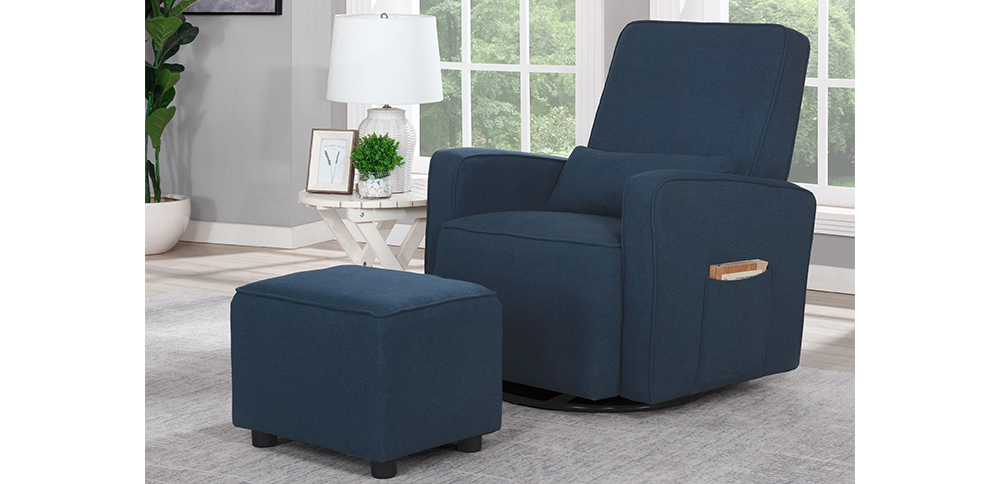 upholstered swivel glider