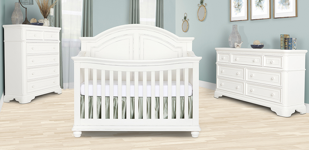 Westbury Crib Evolur, Baby Cache Vienna Dresser Antique White