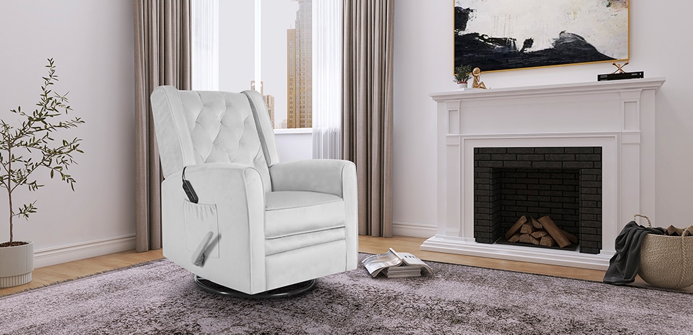 Linda Swivel Recliner Glider with Massager Evolur