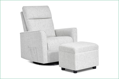 Aria Swivel Glider with Ottoman | Swivel Glider | Easy assembly Leisure Chair