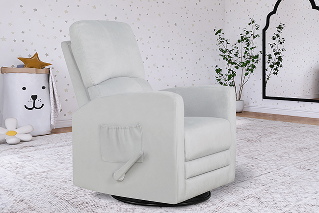Habana Swivel Easy Assembly Glider Chair with Massager