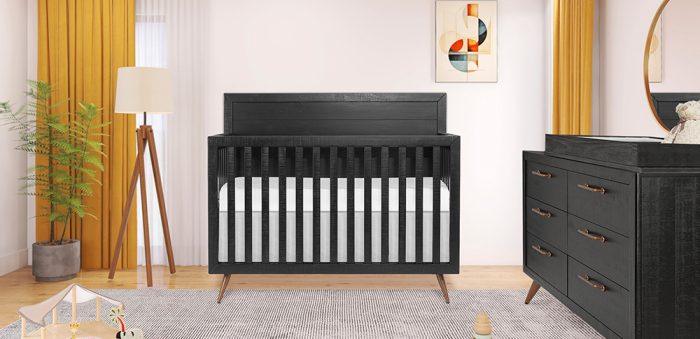Double Dresser Evolur Stilnovo Mid Century 4-in-1 Convertible Crib