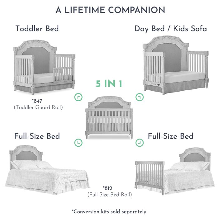 Julienne Crib 5 In 1 Convertible Crib Evolur