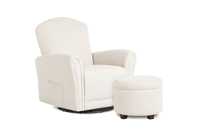 Vienna Swivel Glider with Storage Ottoman